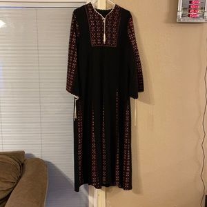 Black and maroon abaya